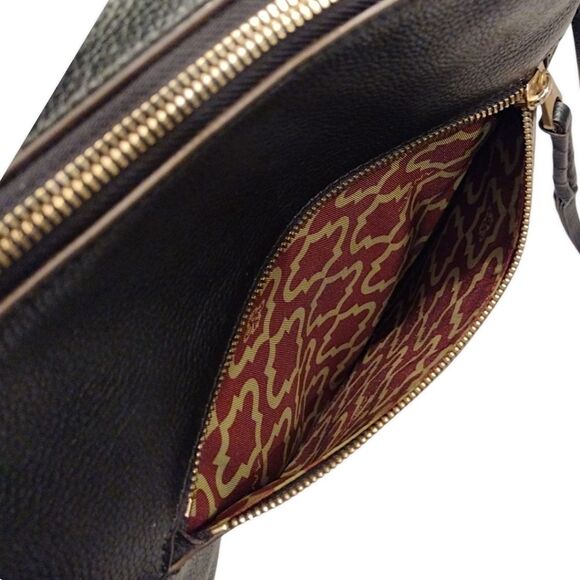 orYANY 'Madelyn' Pebbled Leather Braided Hobo Shoulder Bag, Black/Gold, LIKE NEW - Picture 10 of 11